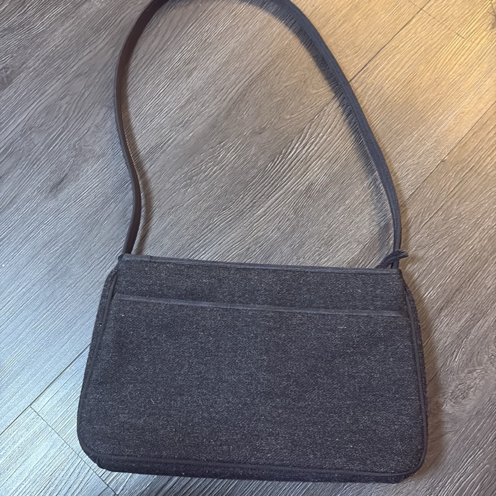 VINTAGE Y2K Ralph Lauren Wool Gray Shoulder Bag - new without tags, Deadstock - Picture 5 of 8